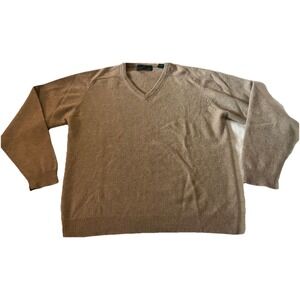 Vtg Embassy Row Sweater Men Large Beige Cashmere V Neck 90s Hong Kong Classic